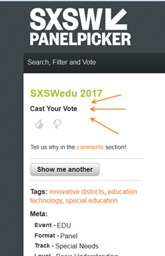 SXSW Panel Picker 2017 cast your vote