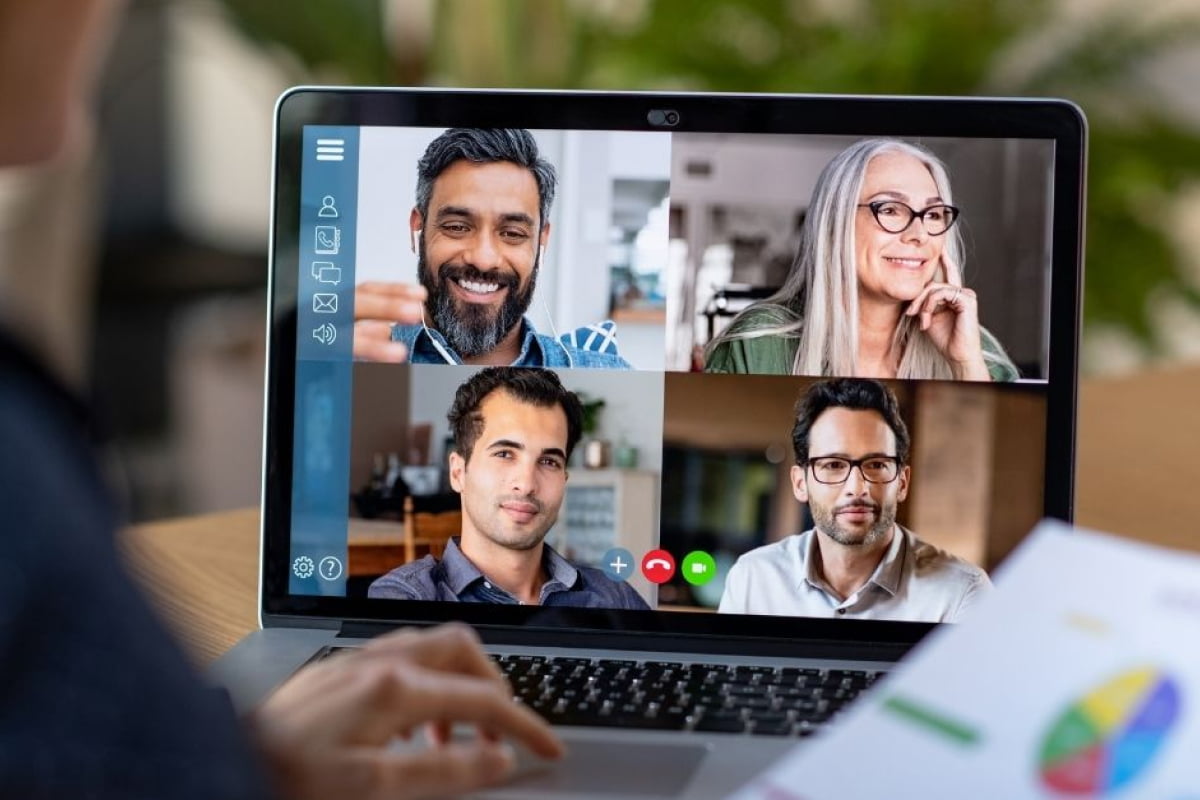 ABA provider on video call with colleagues